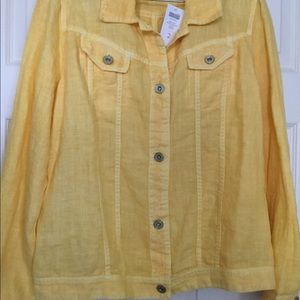 NWT Chico’s Daffodil Yellow Linen Jacket NWT-Sz 2